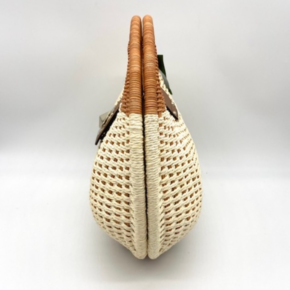 Kate Spade New York "Wicker Park Sheri" Cotton Woven & Wicker Satchel~Very Rare~ - Picture 2 of 6